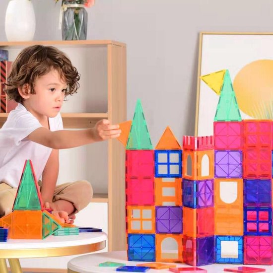 Jogo de construção magnético BuildYourWorld — Blocos coloridos e criativos