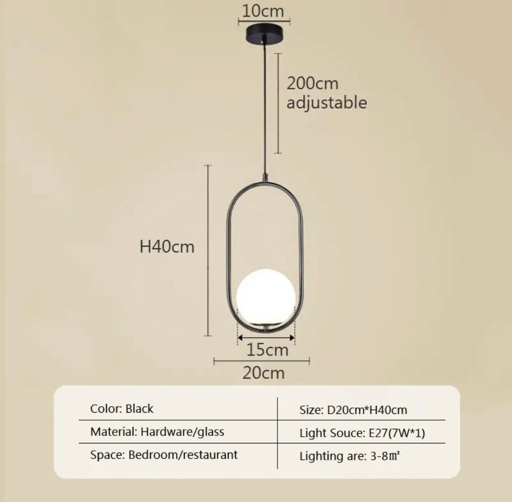 LumoSphere Opal Glass Diffuser Pendant Light For Living Spaces