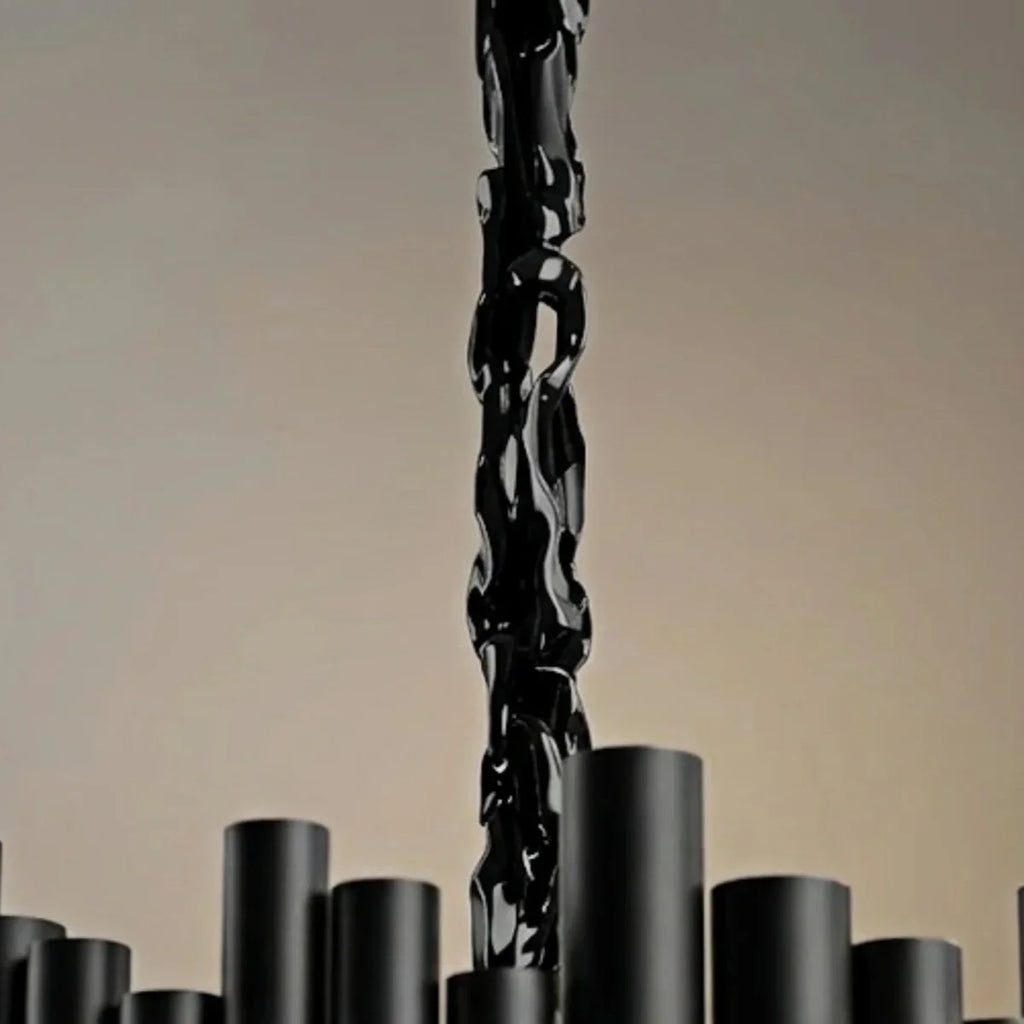 Modern Obsidian Mini Pendant Light with Crystal Detail - Flindria