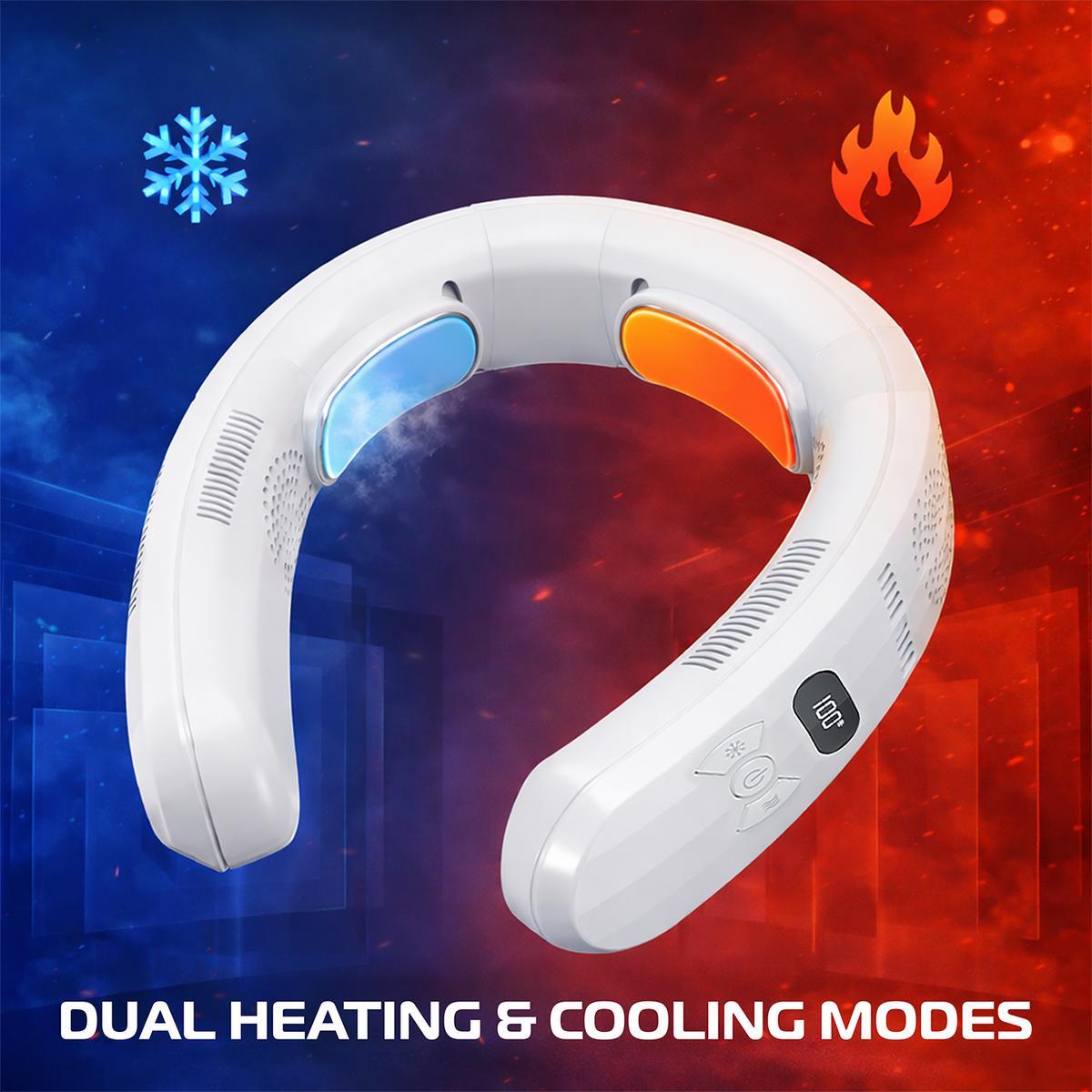 ThermoFlow 3-Zone Wearable Neck Fan – Adjustable Neck Cooler and Heater