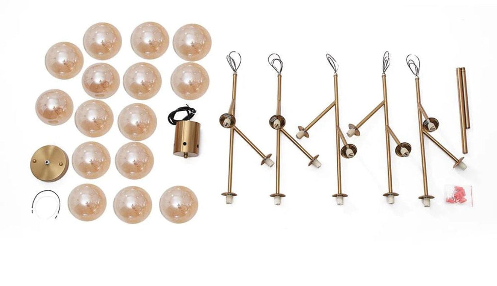 Lustre Sputnik Flint — suspension linéaire à 15 lumières, à intensité variable
