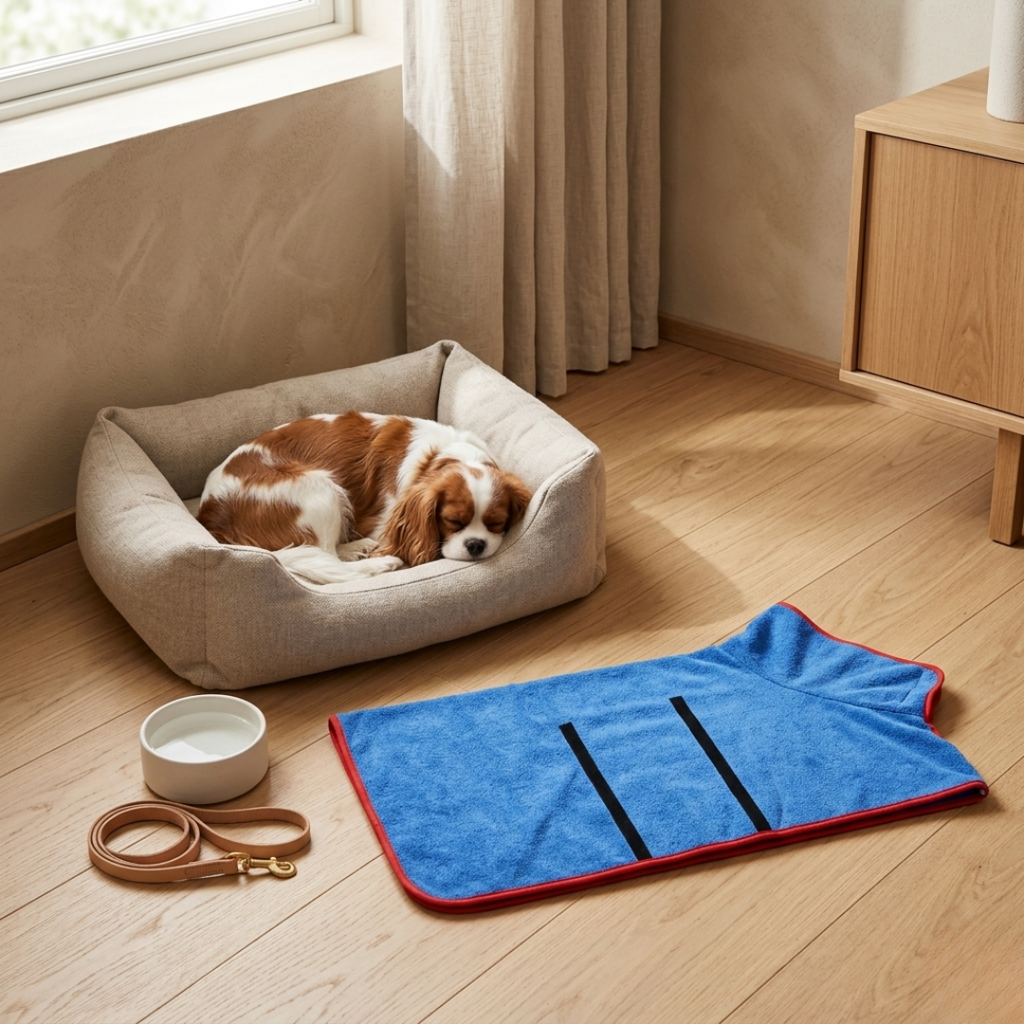 Dichtes Mikrofaser-Handtuch zum Trocknen von Hunden – schnelle Saugfähigkeit, hält warm, anpassbarer Verschluss