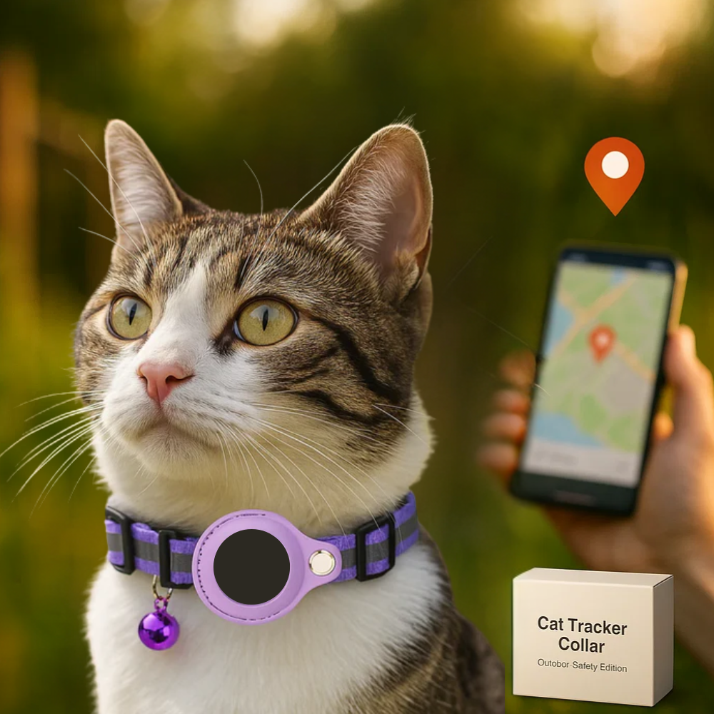 Reflective Quick-Release Cat GPS Collar — Durable Construction, Secure Fastening