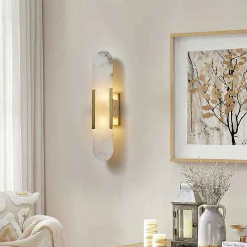Aurora Marble Wall Light In Two Sizes For Ambient Indoor Atmosphere