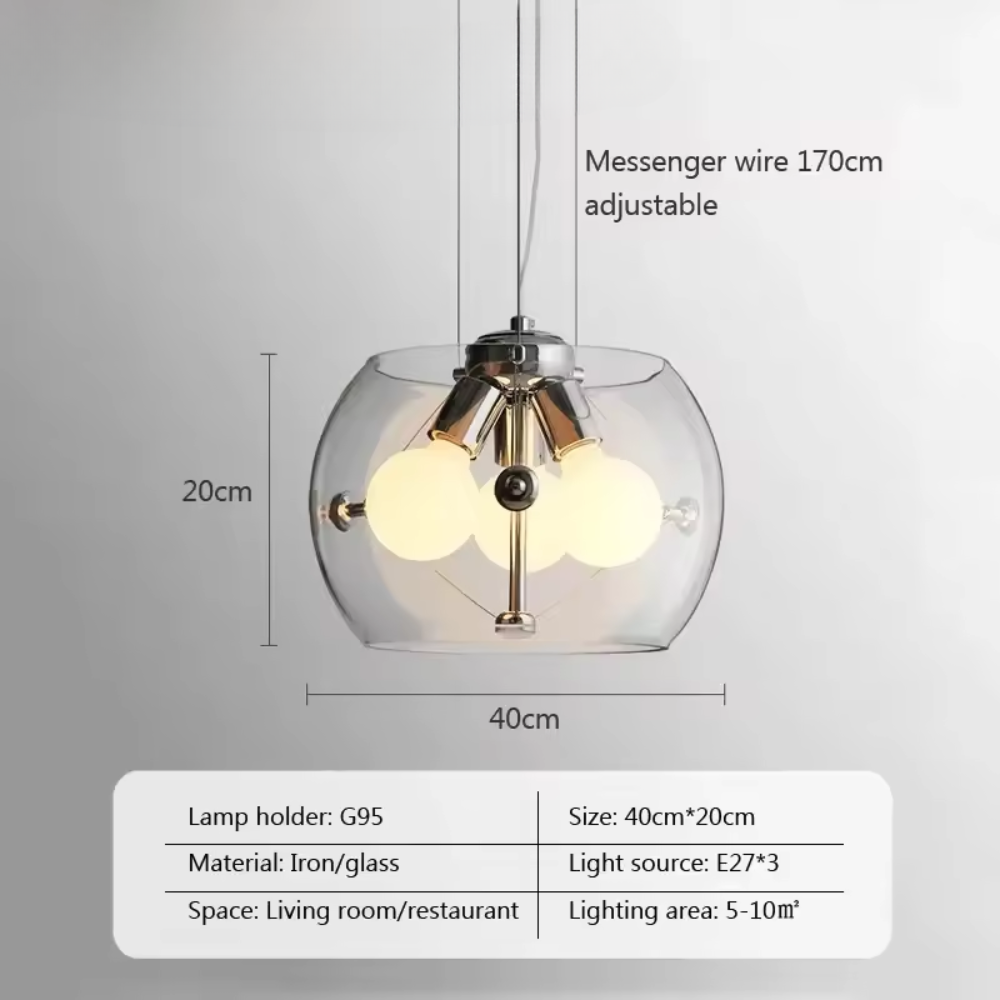 NovaLume Glass LED Pendant Light for Kitchens and Dining Areas