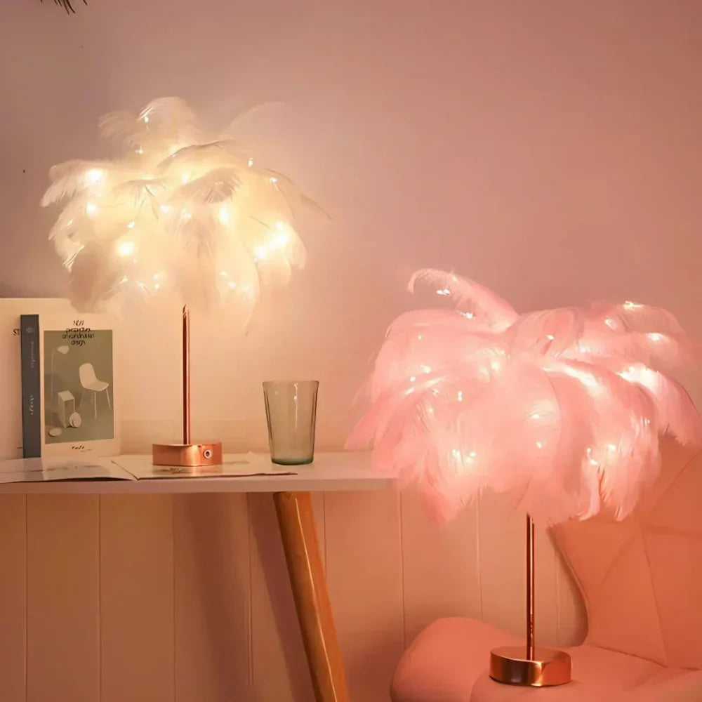 Aurora Feather Lamp — Elegant Soft-Glow Accent Lighting