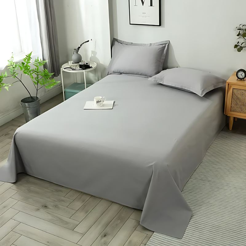 Lençol Plano SereneLoom em Algodão Orgânico para Sono Suave e Respirável