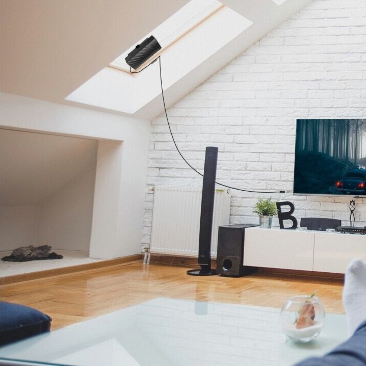 Digitale Indoor-4K-HDTV-Antenne – große Reichweite, 600 Miles