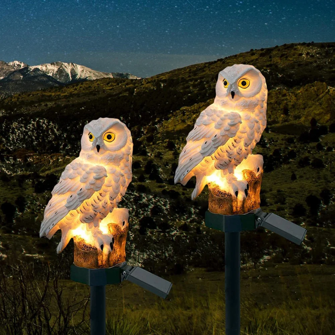NyraGlow Solar Owl Pathway Light For Outdoor Glow Garden