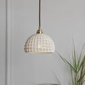 Aethera Pendant Lamp In Ceramic With Copper Accents For Dining Rooms