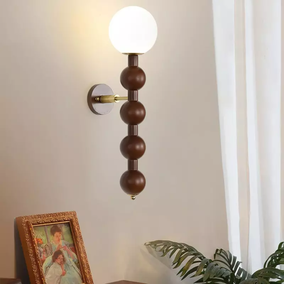 Veridia Wall Lamp With Vintage Wood Accent And Metal For Living Areas