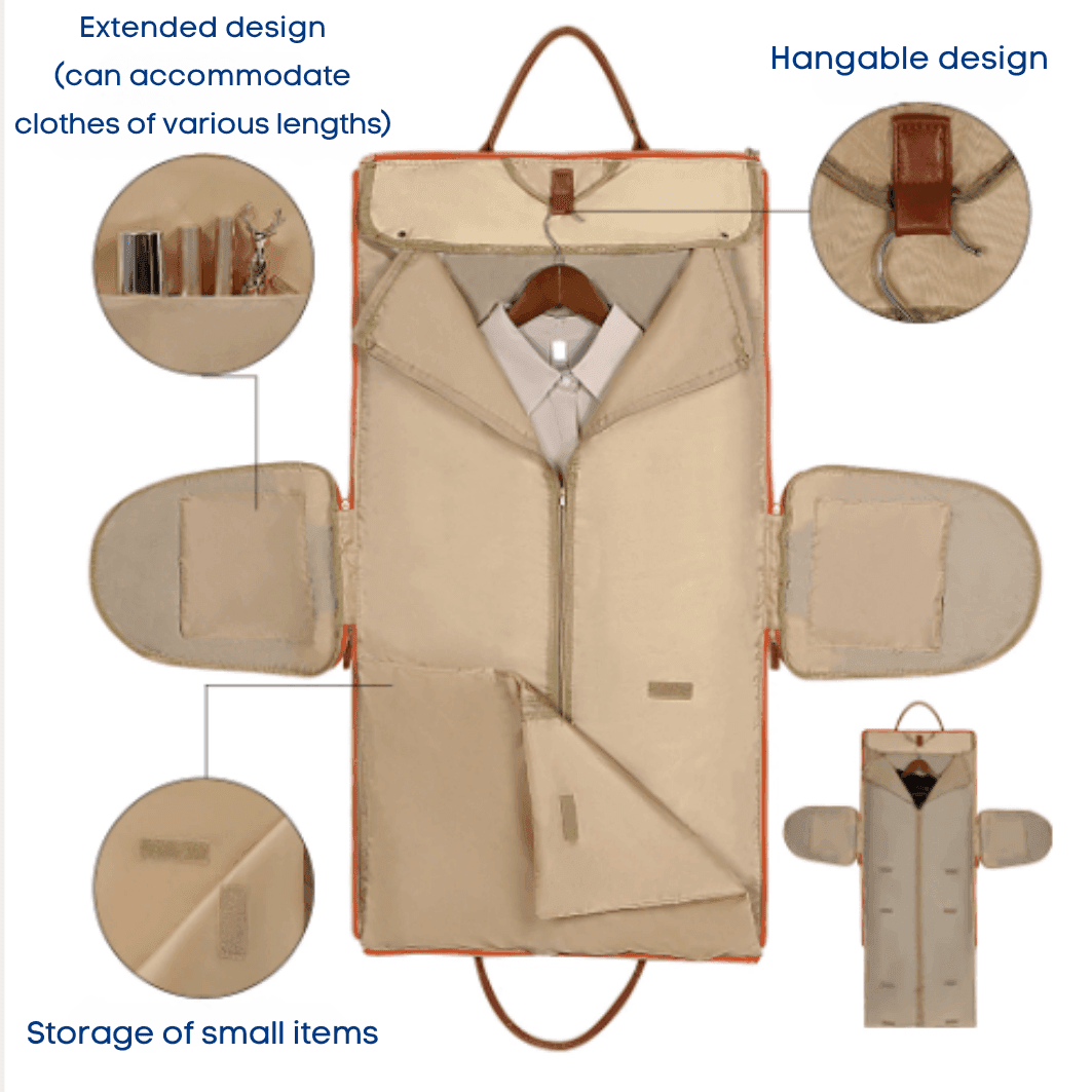 Two-In-One Foldable Garment Duffel — Wrinkle-Resistant Travel Carry-On