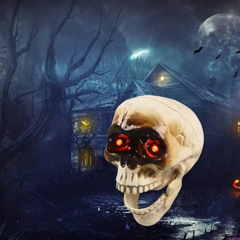 Animated Halloween Skeleton Head with Flashing Eyes | Filindra