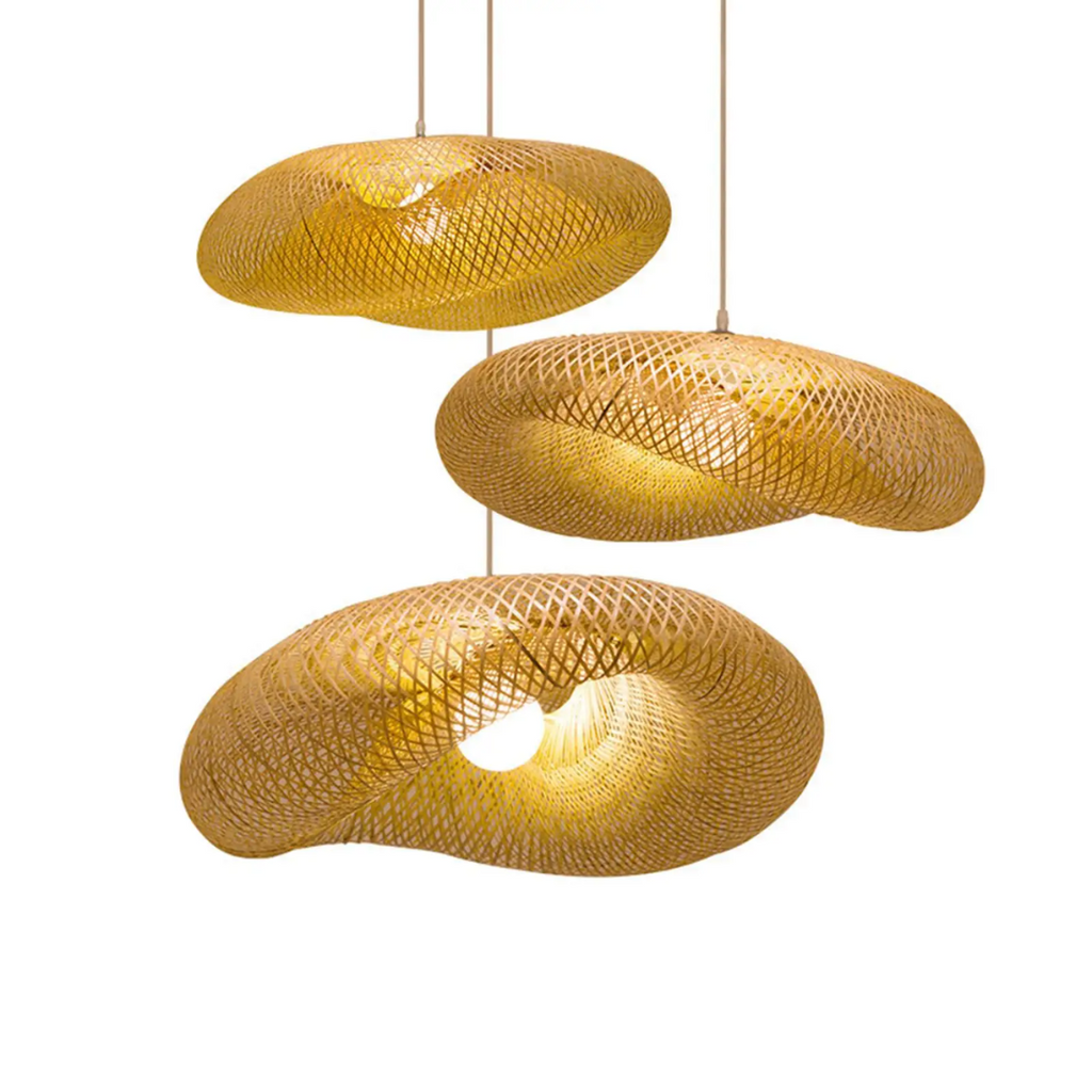 Solara Natural Bamboo Pendant Lamp For Living Room And Dining Area
