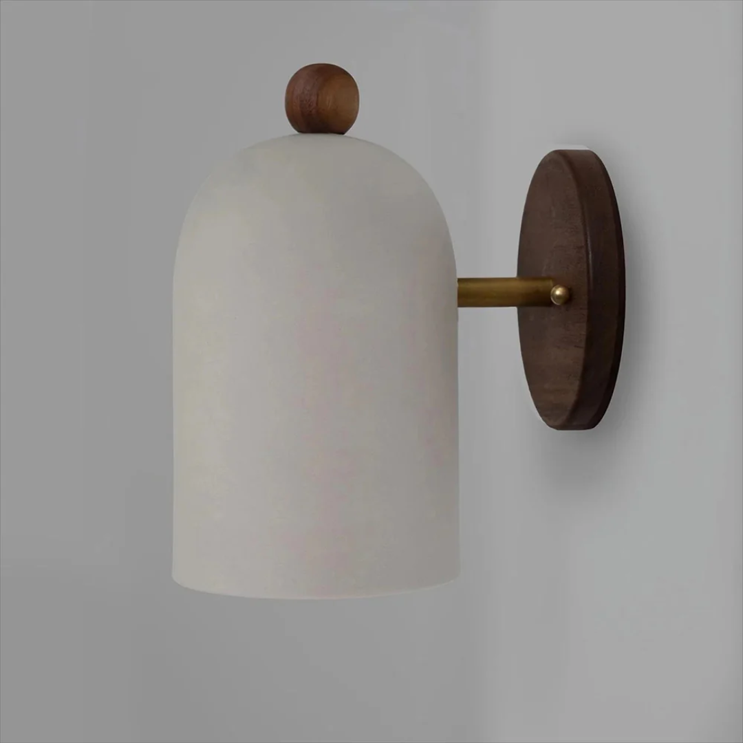 Lorentis Wall Lamp In Iron And Wood For Bedroom And Living Room