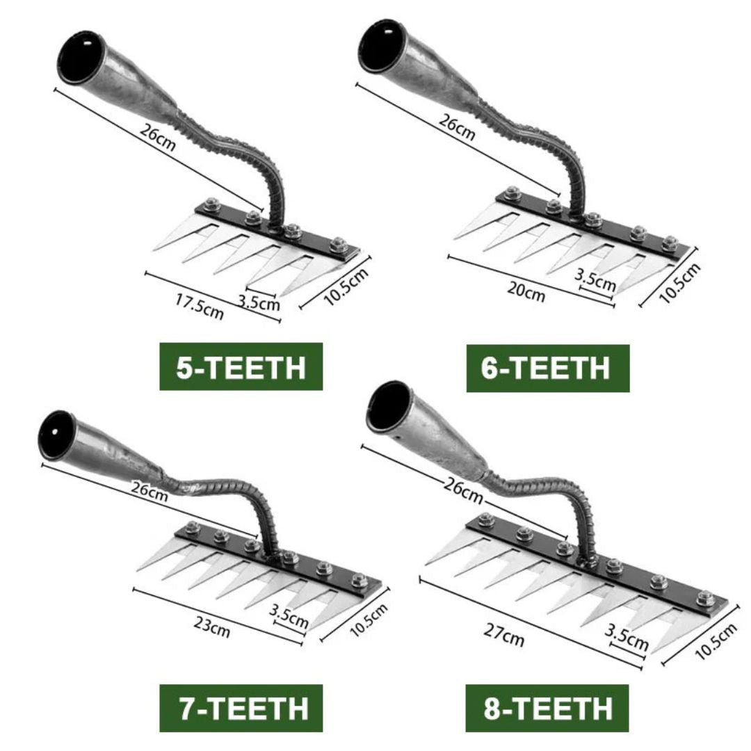 ThriveGard Manual Weeding Rake — Steel Teeth Blade, Ergonomic Grip