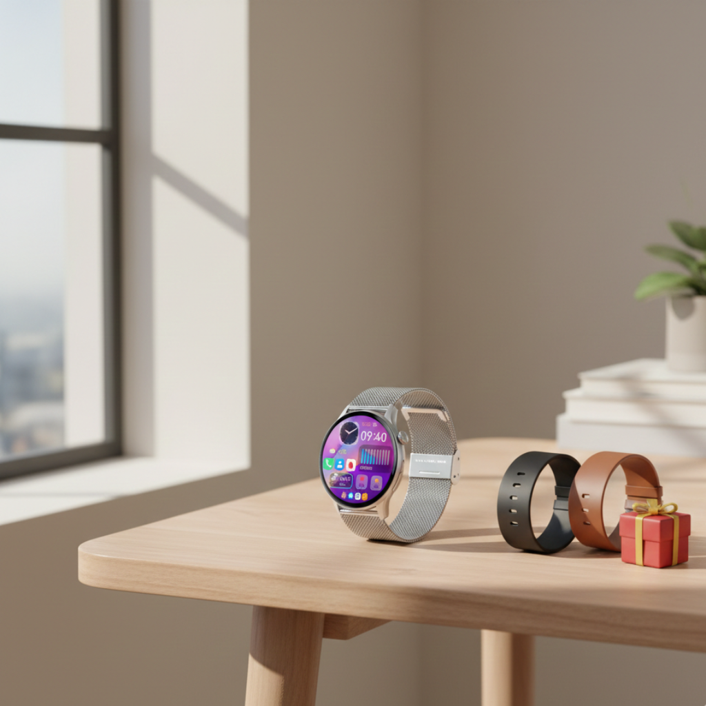 Wodoodporny damski smartwatch AMOLED — funkcja rozmów przez Bluetooth
