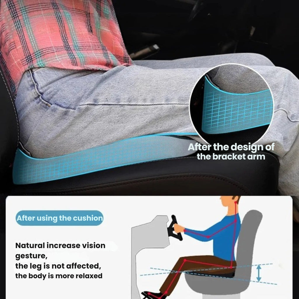 Skridsikker ergonomisk bilsædepude — stabiliserende støttebase