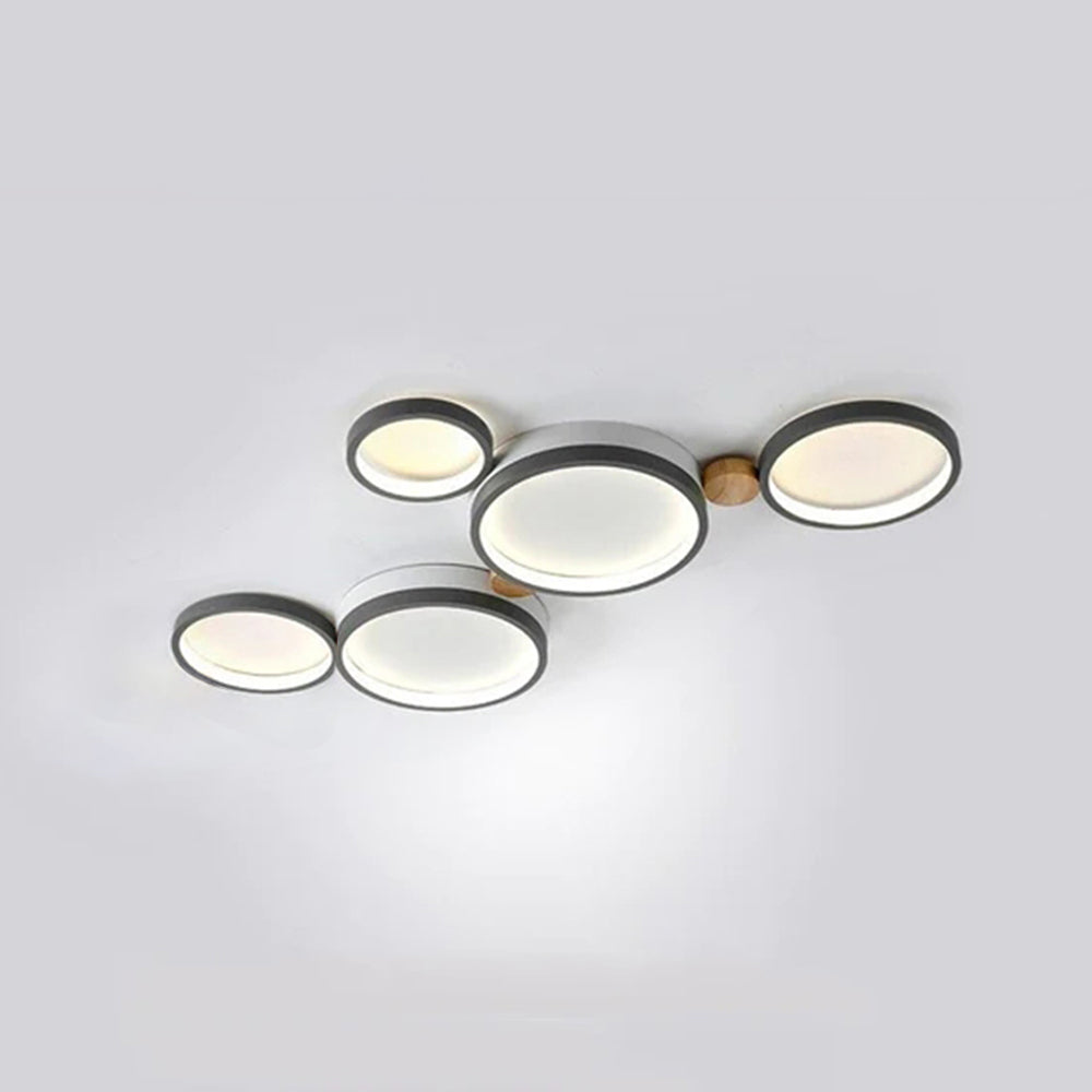 Plafonnier en métal blanc et gris NovaLumen — Design contemporain