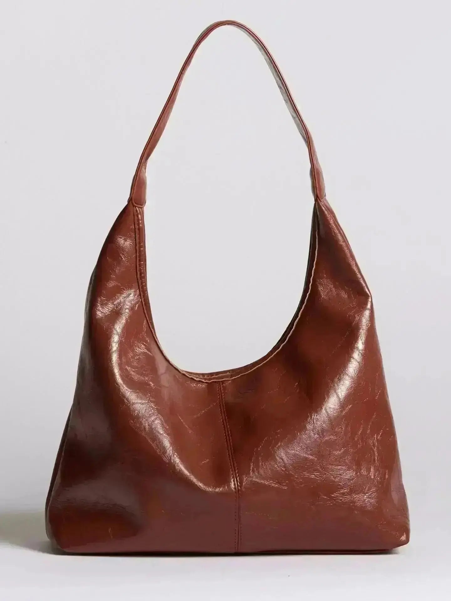 Saco de couro vintage envelhecido — inclui estojo de cosméticos