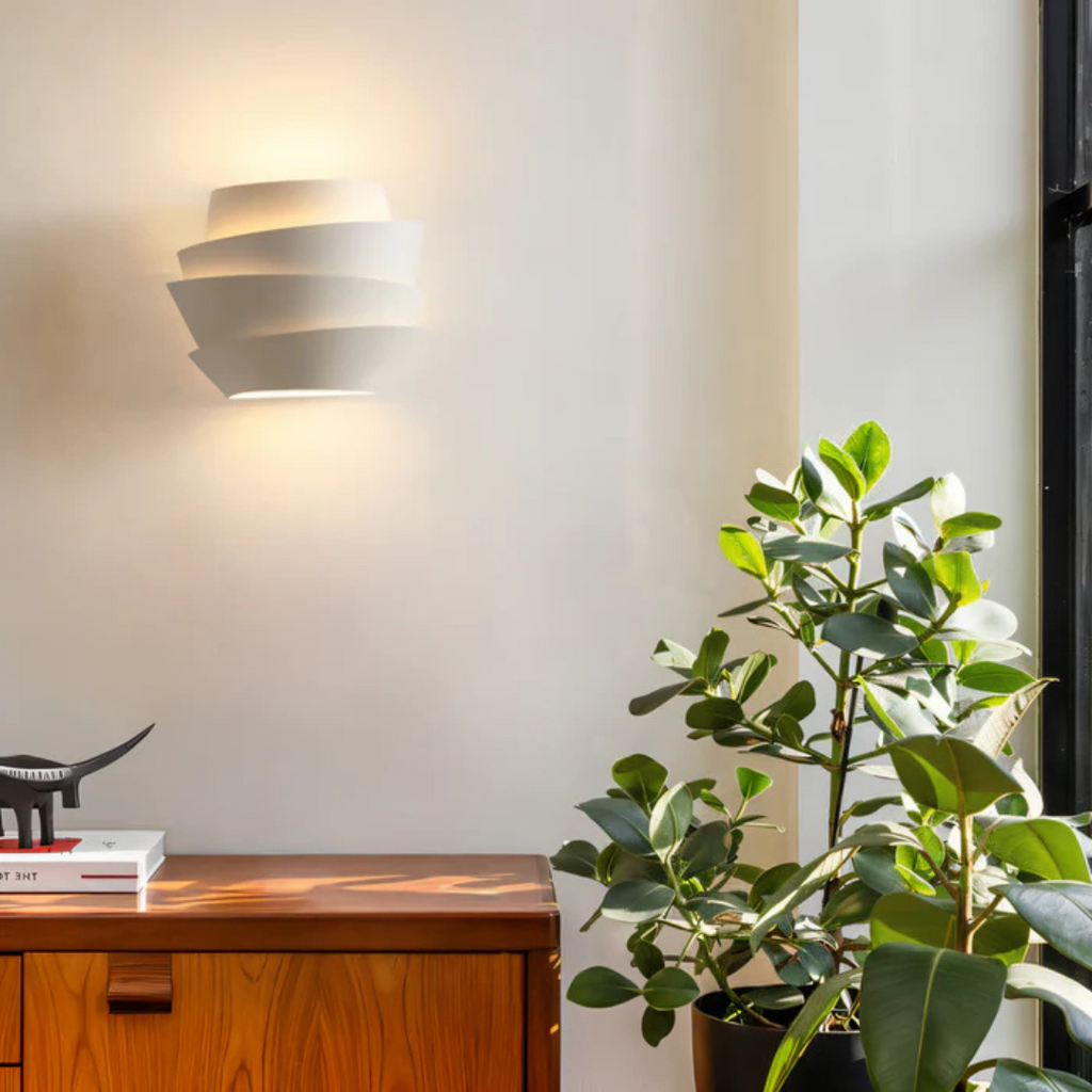 Aurelis Geometric Iron Frame LED Wall Light With Warm Glow