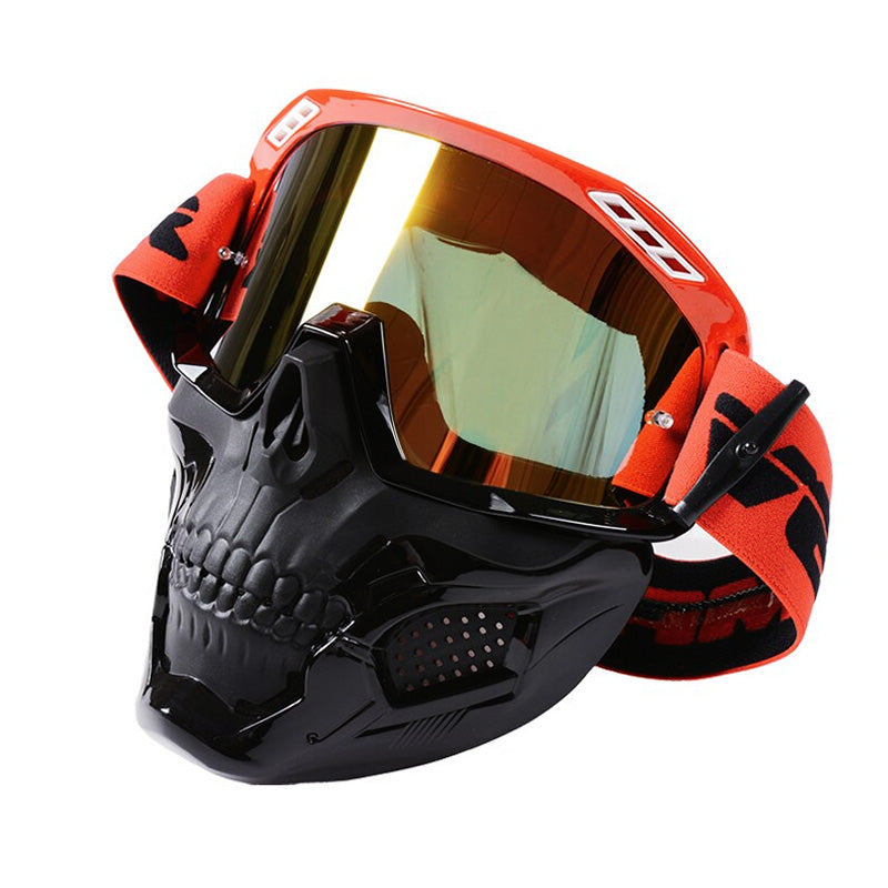 Maschera da moto a teschio — lente antiurto