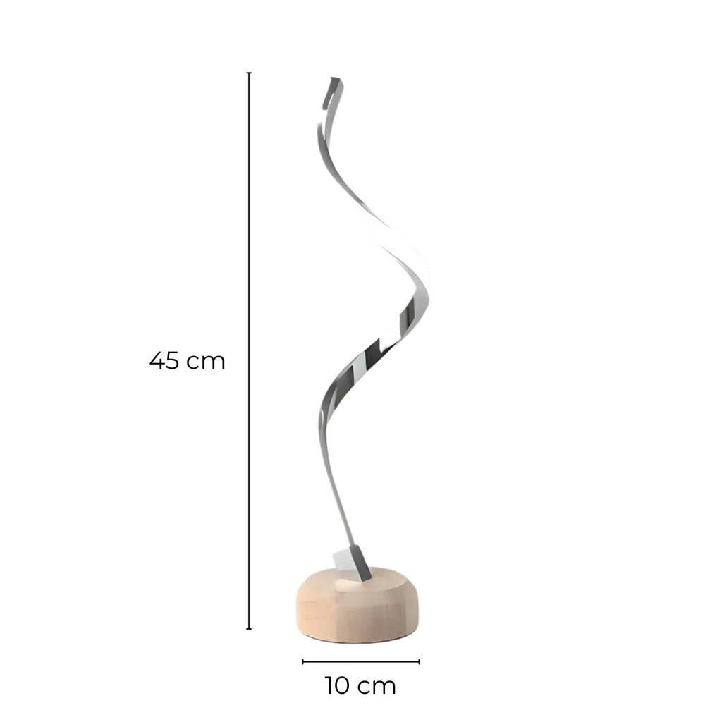 EverOak Rustic Table Lamp With Dimmer, Wood Finish, Soft LED Light