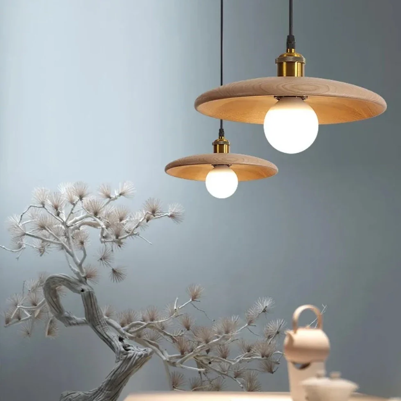 Mirell Wooden LED Hanging Light in Scandinavian Minimalist Style
