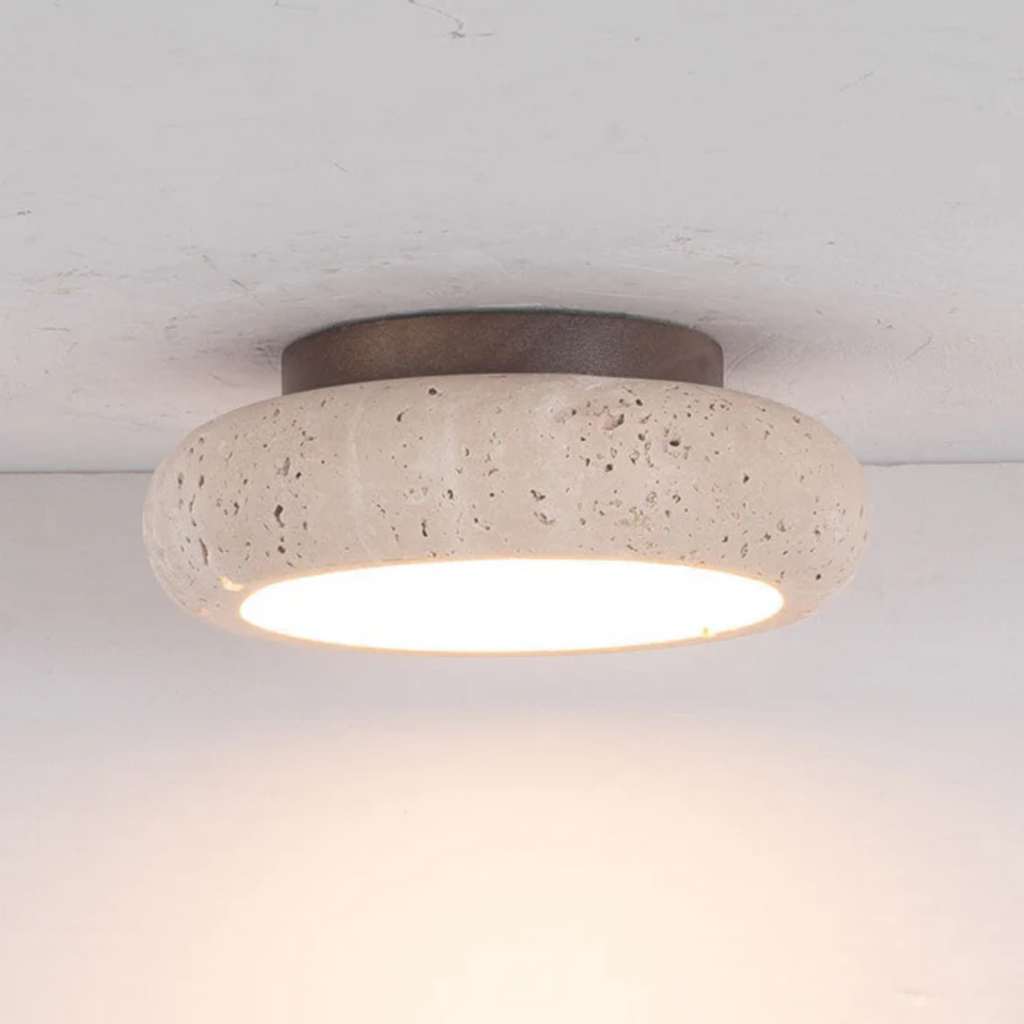 Novaera Yellow Travertine Ceiling Light With Retro Charm