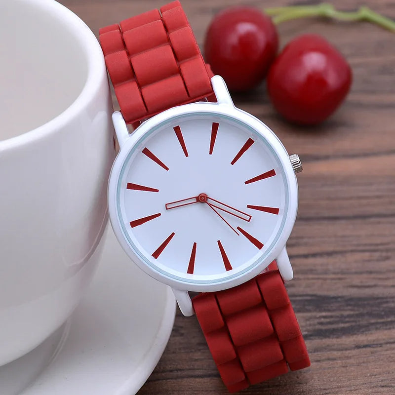 Náramkové hodinky KairoHue Quartz se silikonovým řemínkem, minimalistickým designem a zapínáním na přezku