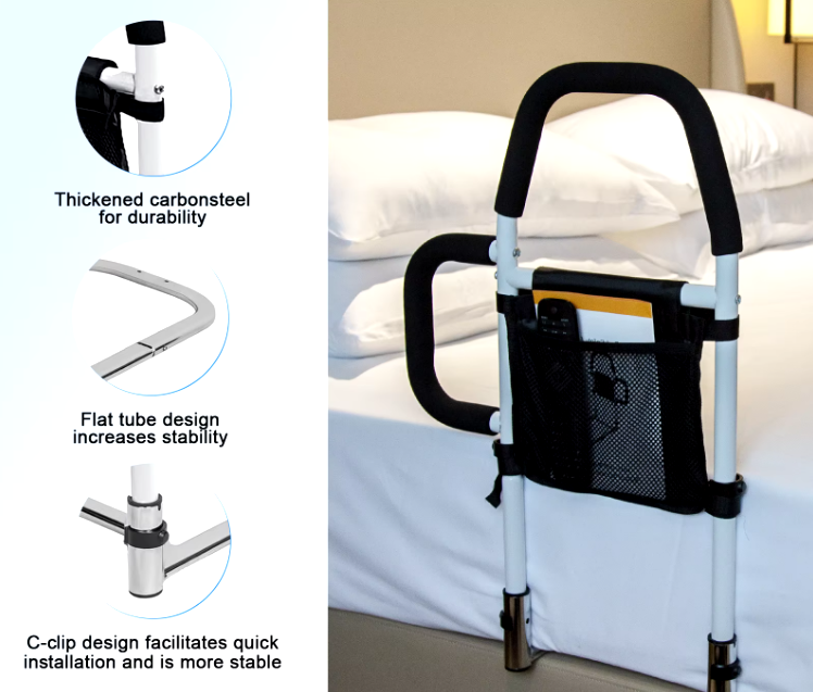 Barra di supporto GripStander per letto — Struttura robusta, maniglie ergonomiche per anziani