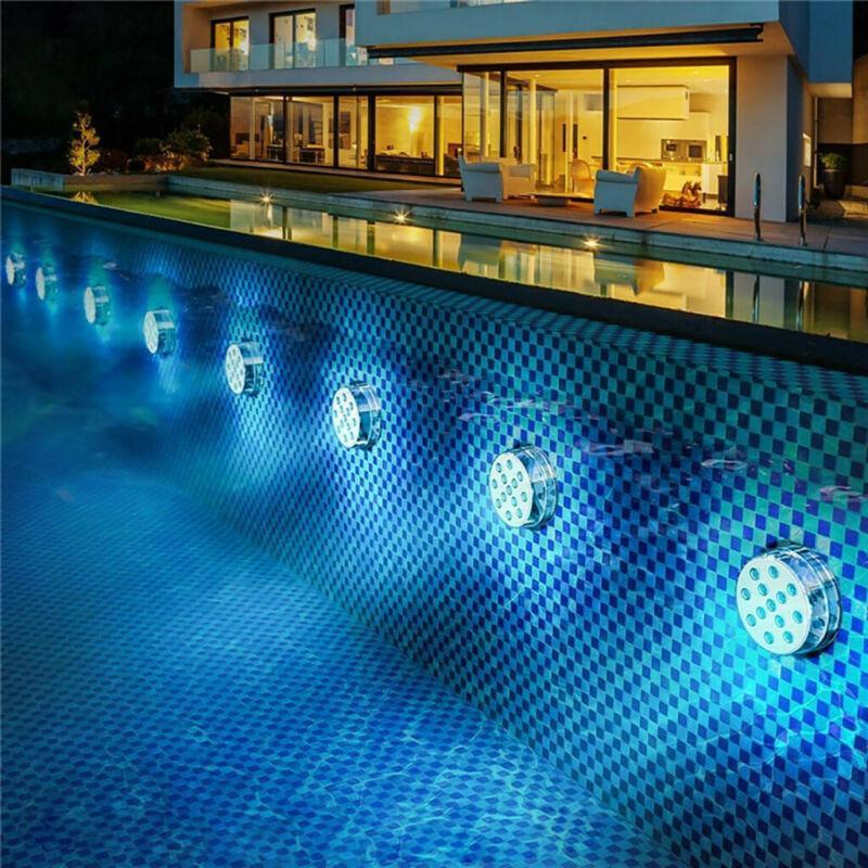 Remote-Operated Waterproof LED Pool Light Magnetic Suction