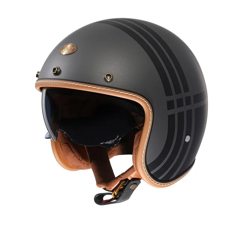 JetLite Retro Open Face Helmet — Featherlight Comfort, DOT and ECE Approved