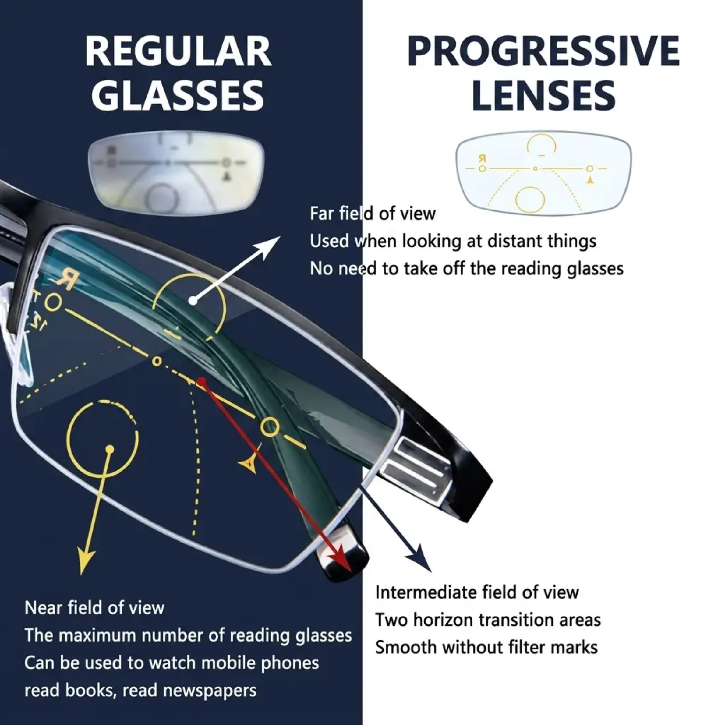 Progressive Glasses – German-Tech Clear Vision & Anti-Fatigue Lenses | Filindra