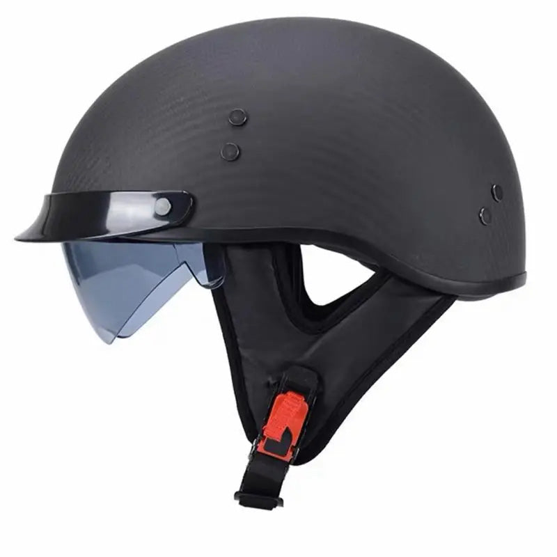 Retro Carbon Fiber Half Face Helmet — Lightweight, DOT ECE Certified