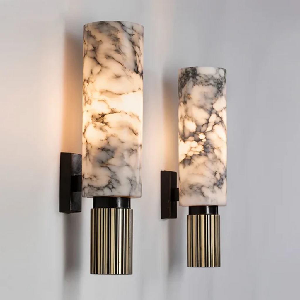 AureaLume LED Copper Marble Wall Sconce For Bedroom And Living Room