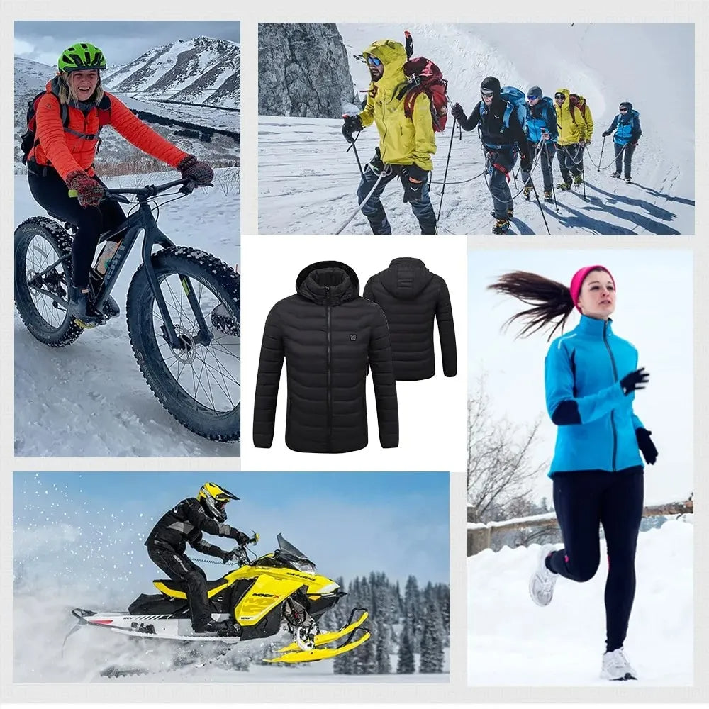 Veste à capuche chauffante électrique à 11 zones — Chaleur hivernale