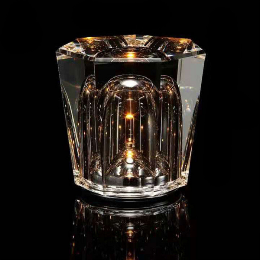 Solara CrystalGlow Rechargeable LED Lamp Faceted Crystal