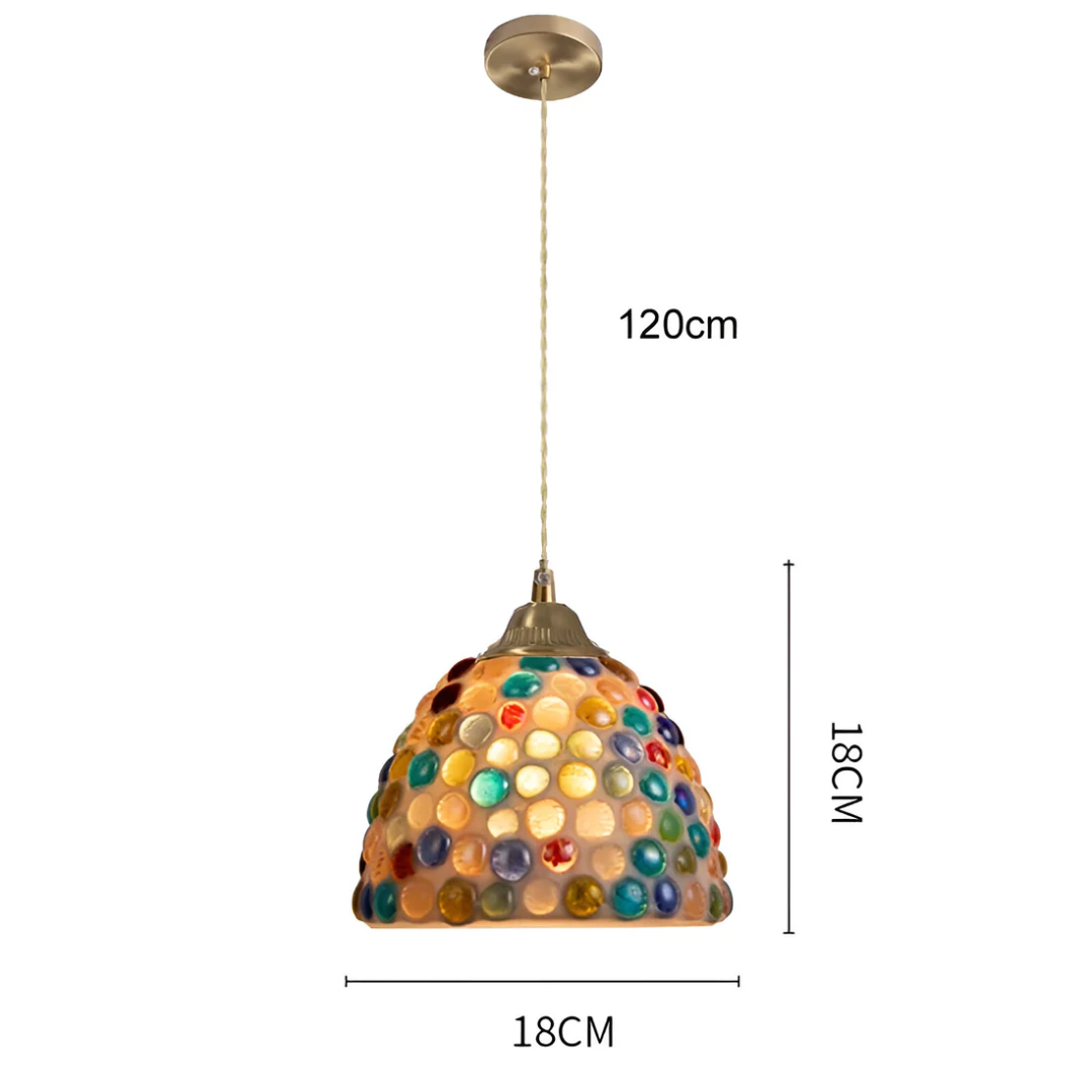 NovaLume Kairo Multicolor Glass Pendant Fixture For Dining Table