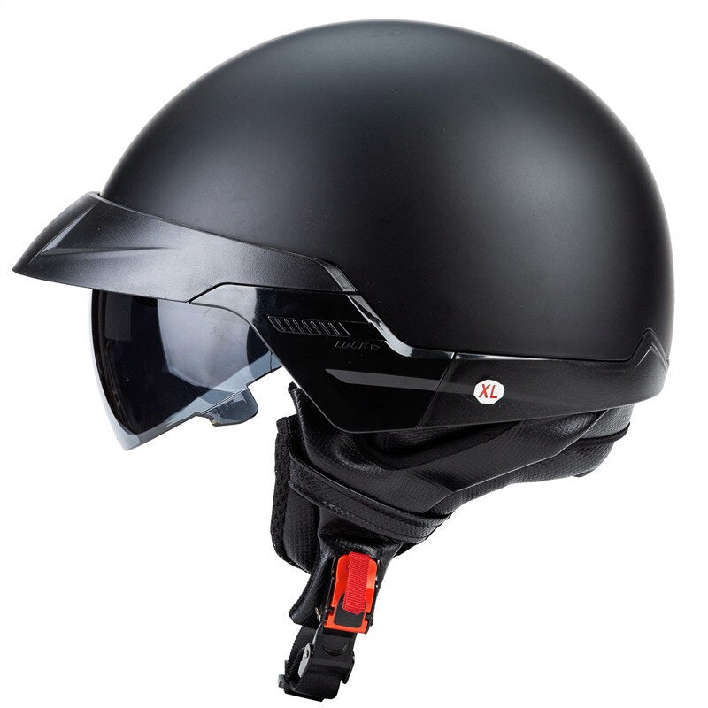 Casco abierto para motocicleta Cruiser — homologado por el DOT, con forro interior extraíble