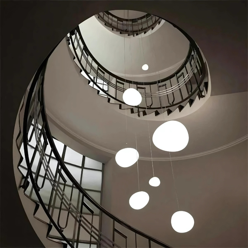AstraGlow Pebble Shaped Glass Pendant Lamp For Dining Rooms