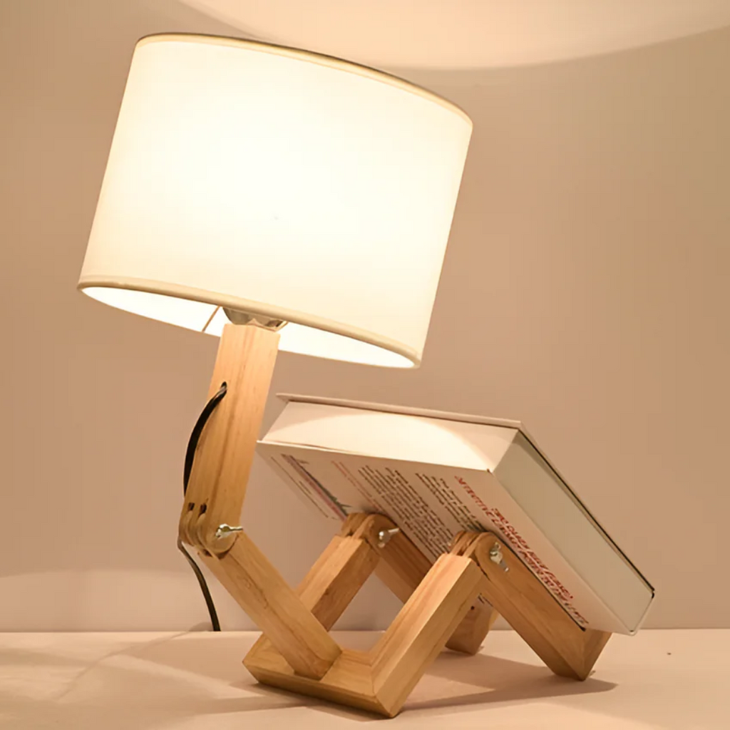 KairoBot Wooden Table Lamp With Adjustable Arms For Nightstand