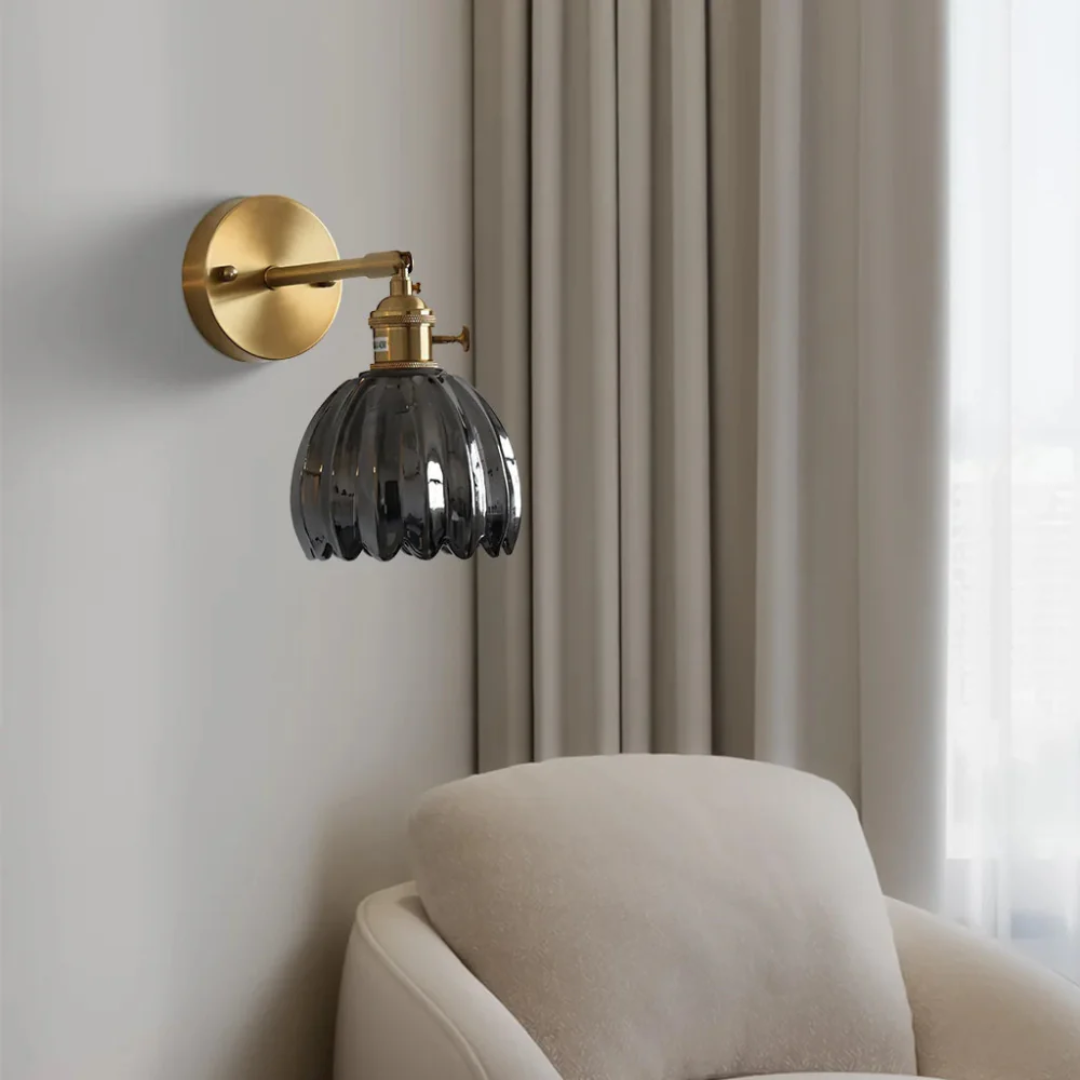 Lumira Glass Tulip Wall Light For Bedroom Ambience Soft Glow