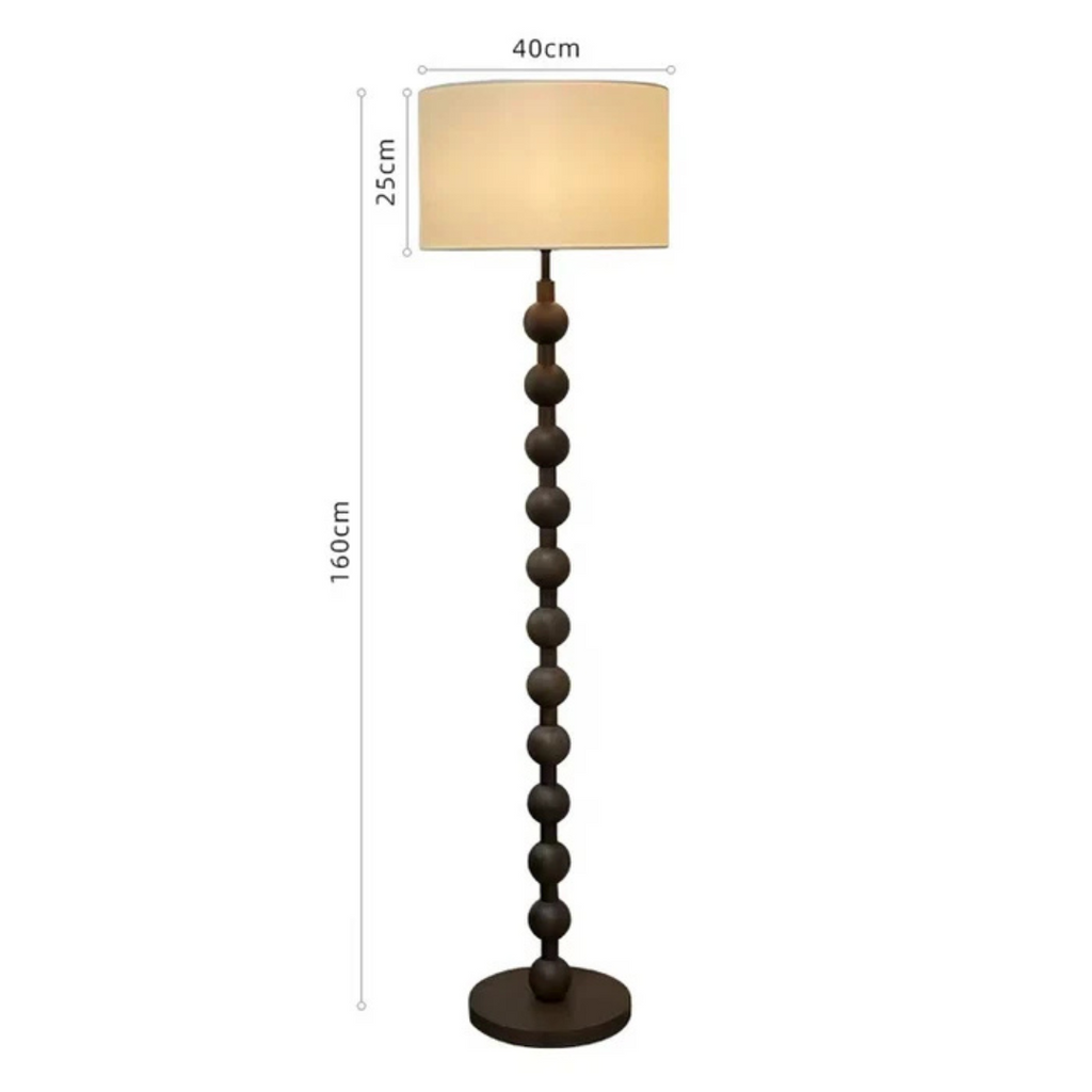 LumaVero Floor Lamp Made From Wood With Japandi Style Warm LED Glow And Fabric Diffuser