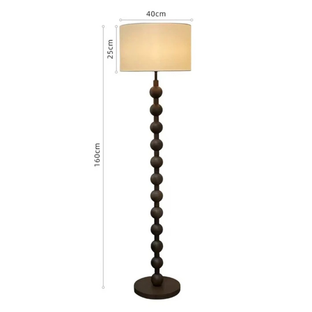LumaVero Floor Lamp Made From Wood With Japandi Style Warm LED Glow And Fabric Diffuser