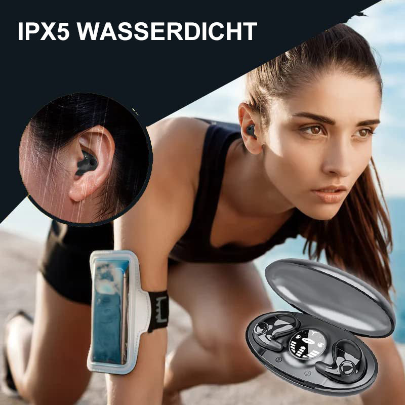 IPX5 Waterproof Wireless Earbuds — Lightweight Ergonomic Design, Low-Profile Sleep Comfort