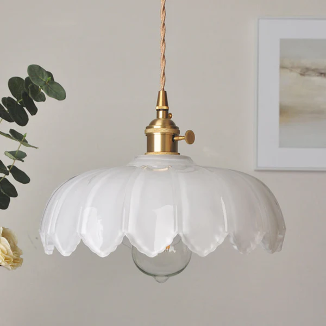 Aurelia Elegant Pendant Light With Floral Glass Accent For Indoor Spaces