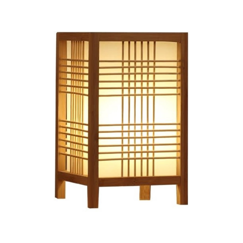 Bambusová LED stolní lampa Hinata v japonském stylu pro ložnici a pracovní prostor s klidným světlem