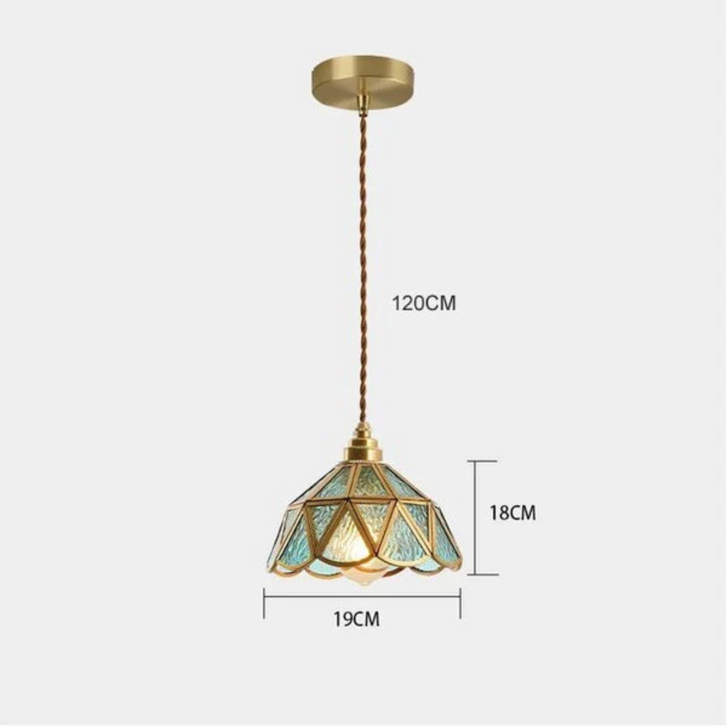 Lunara Dining Room Pendant Light With Stained Glass Design