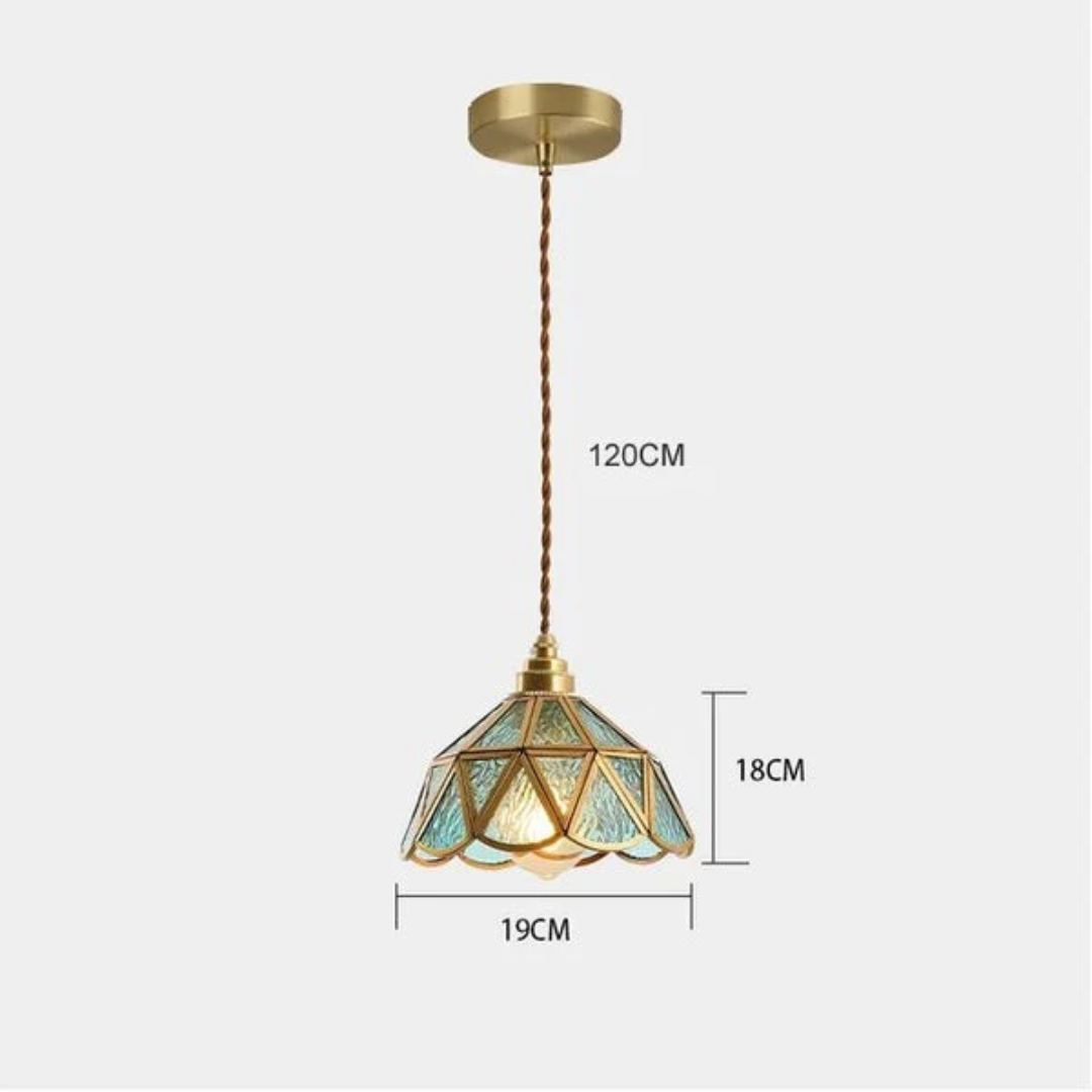 Lunara Dining Room Pendant Light With Stained Glass Design